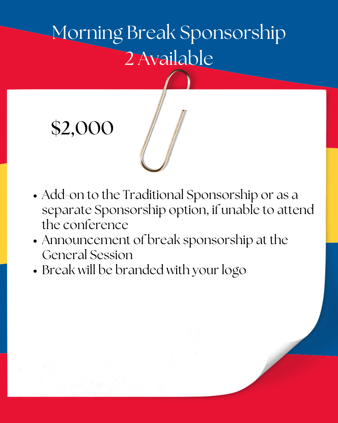 Morning Break Sponsorship Details