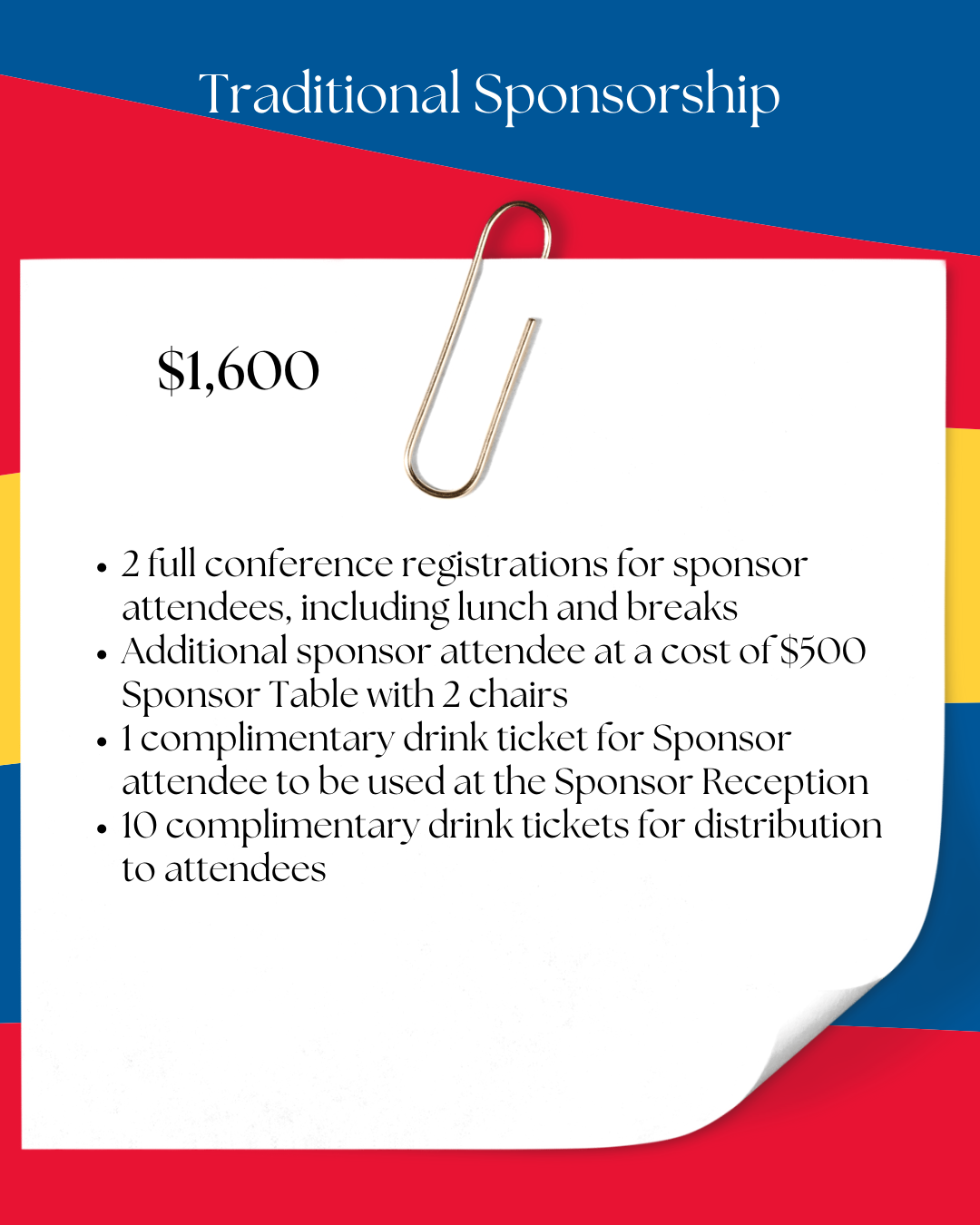 Traditional Sponsorship information